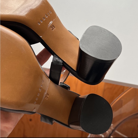 SANDRO PARIS NEW/ Black Slingback w/gold accent - Picture 5 of 6